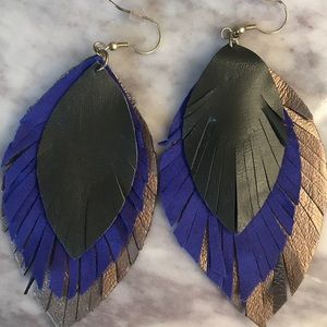 Noonday Collection fabric feather earrings